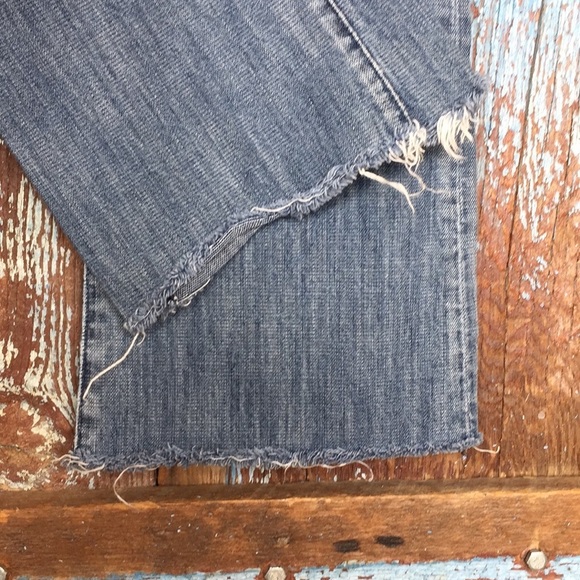 Sacred Blue Bootcut Distressed Raw Hem Jeans - Picture 3 of 8
